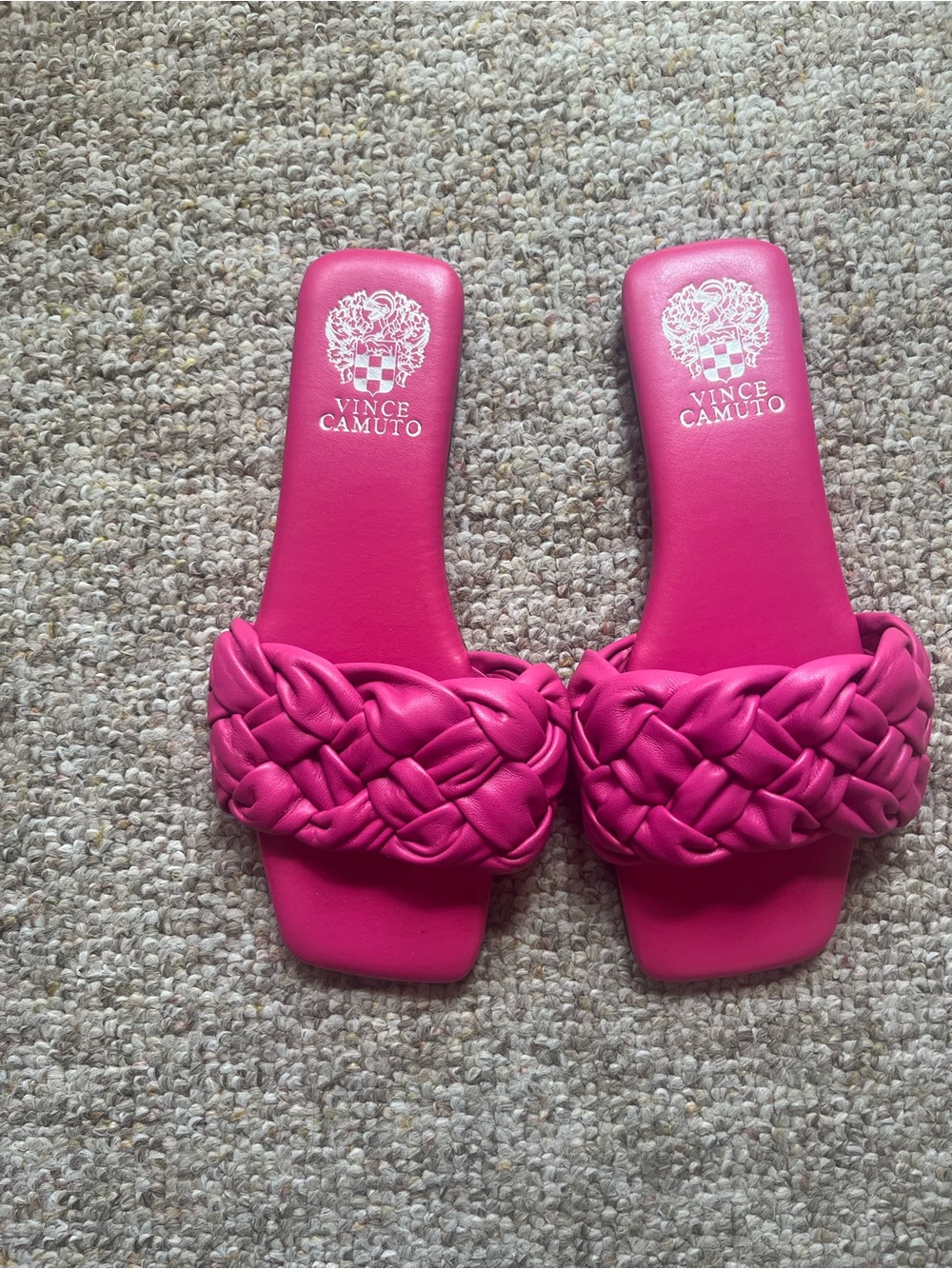 Vince Camuto Braided Slide Sandals in Fuchsia Pink